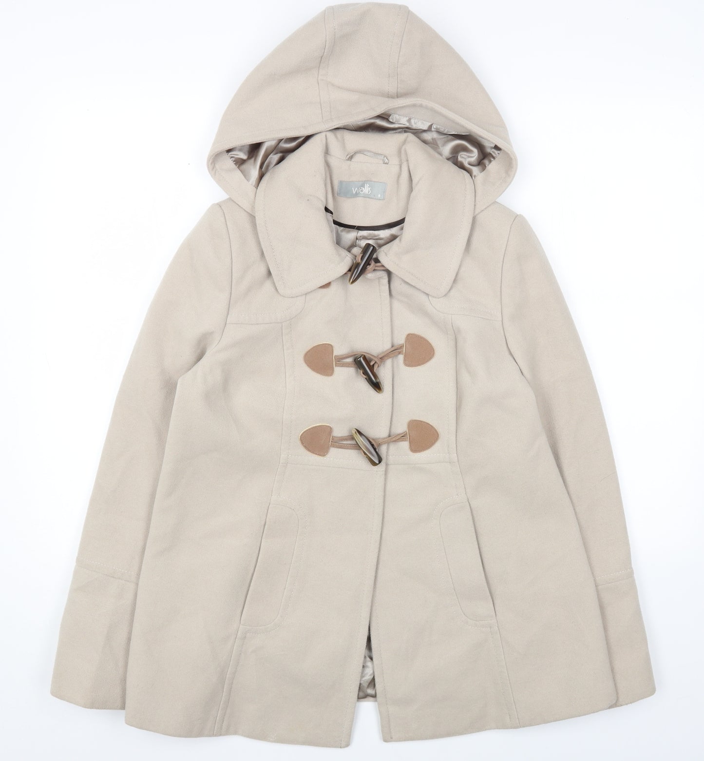 Wallis Womens Beige Jacket Size 8 Toggle