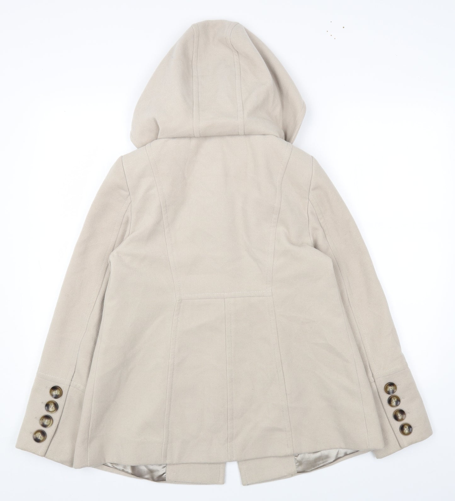 Wallis Womens Beige Jacket Size 8 Toggle