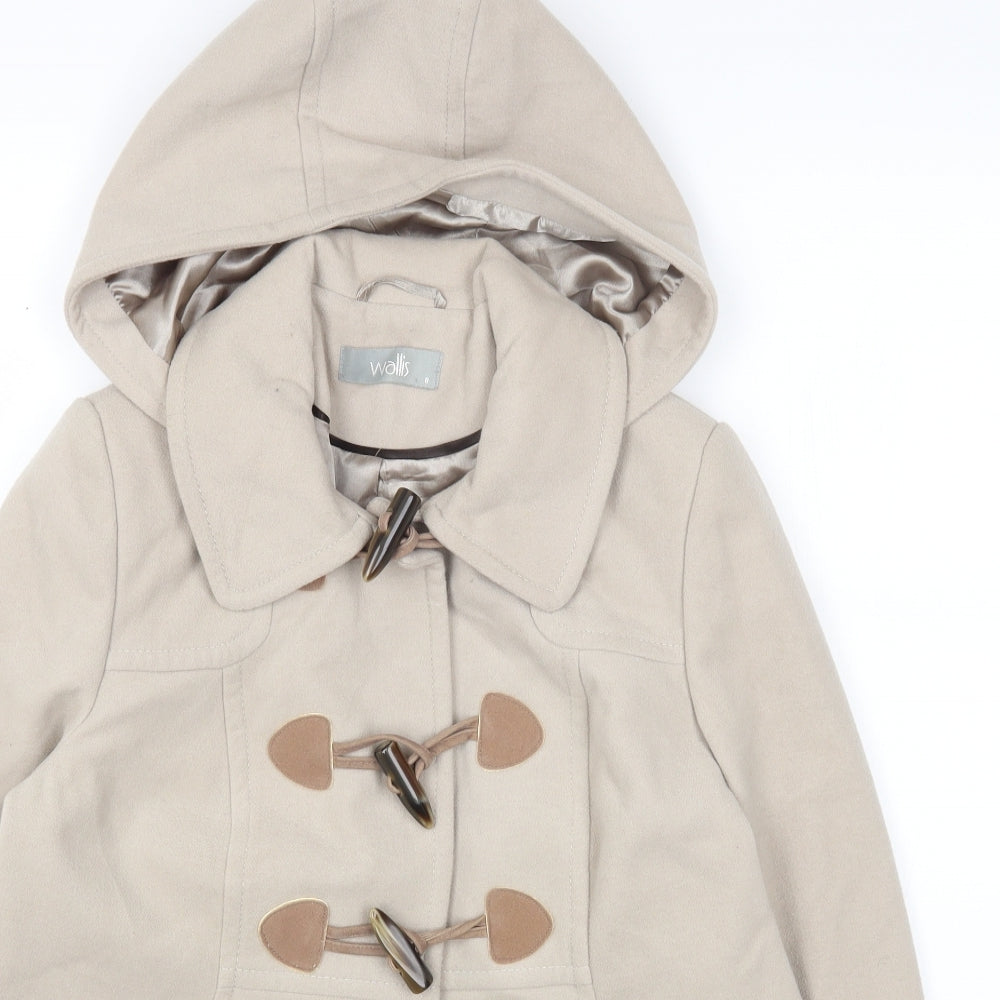 Wallis Womens Beige Jacket Size 8 Toggle