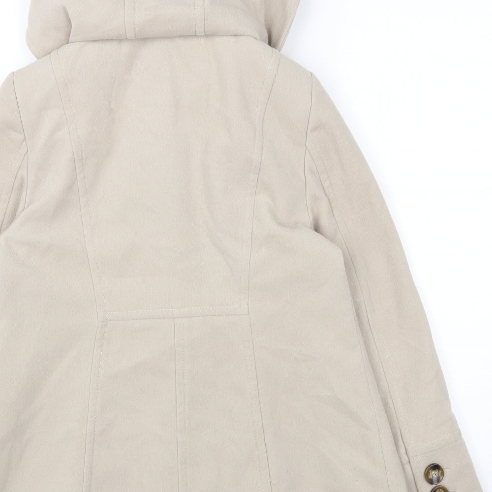 Wallis Womens Beige Jacket Size 8 Toggle