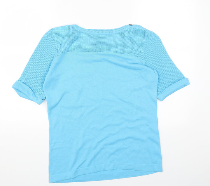Damart Womens Blue Round Neck Cotton Pullover Jumper Size 14 - Size 14-16