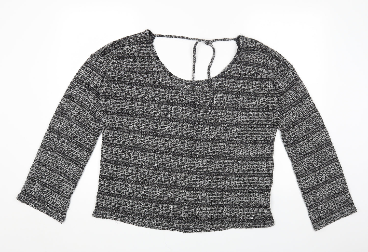 NEXT Womens Grey Round Neck Polyester Pullover Jumper Size 16