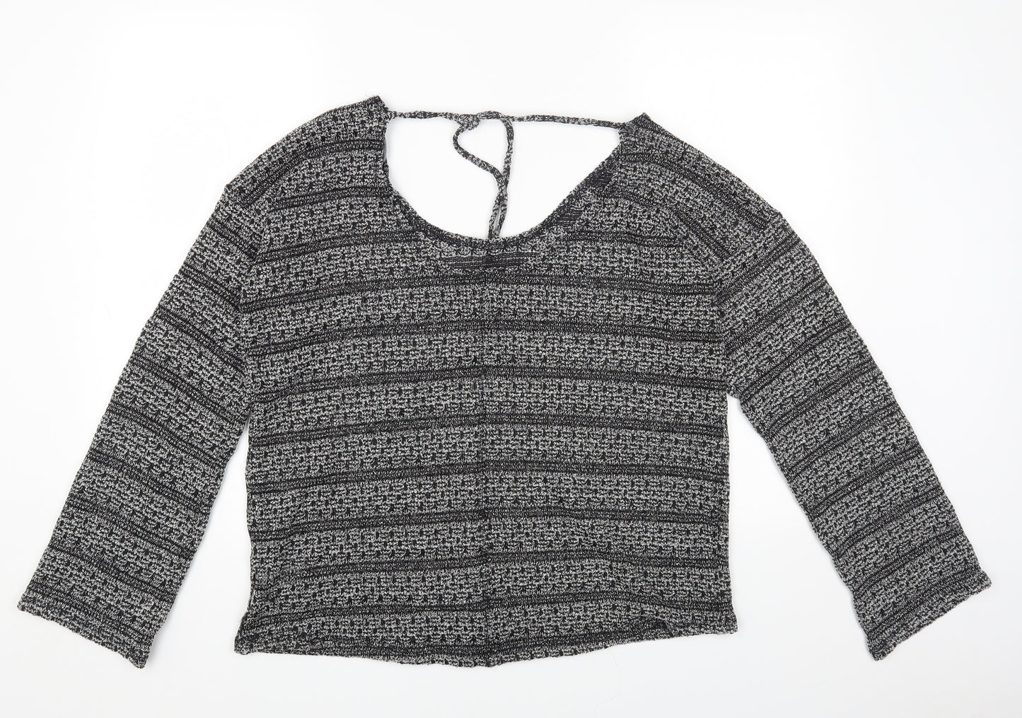 NEXT Womens Grey Round Neck Polyester Pullover Jumper Size 16