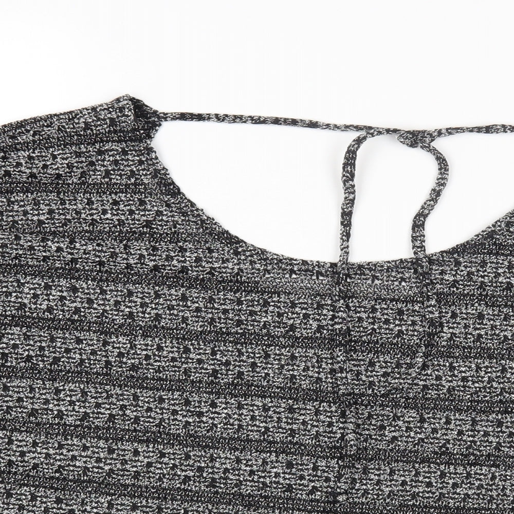 NEXT Womens Grey Round Neck Polyester Pullover Jumper Size 16