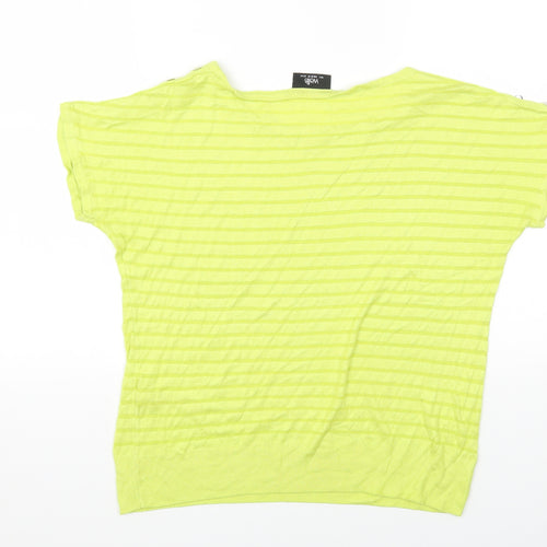 Wallis Womens Green Viscose Basic T-Shirt Size S Round Neck