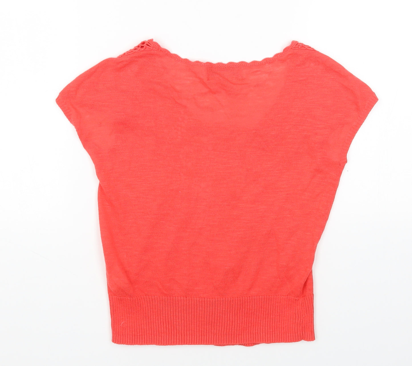 Monsoon Womens Pink Round Neck Cotton Cardigan Jumper Size XS