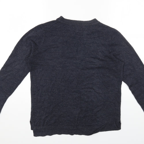 Primark Womens Grey Round Neck Acrylic Pullover Jumper Size S