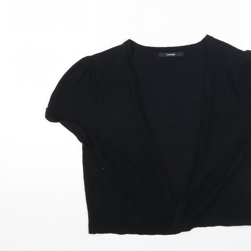 George Womens Black Round Neck Cotton Cardigan Jumper Size 12