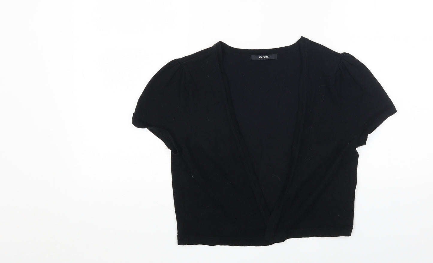 George Womens Black Round Neck Cotton Cardigan Jumper Size 12