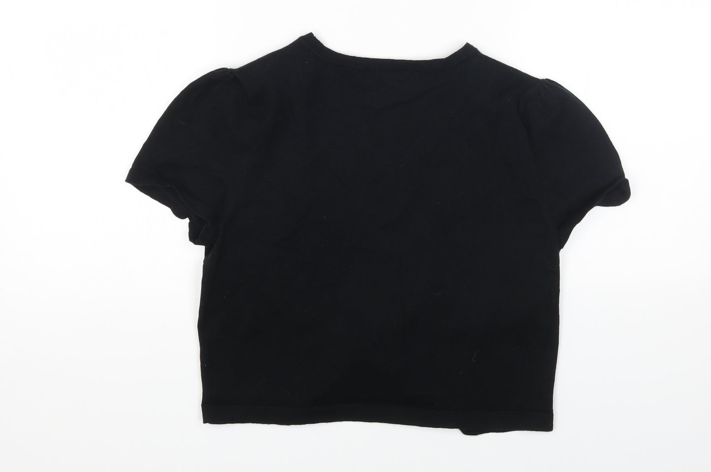 George Womens Black Round Neck Cotton Cardigan Jumper Size 12