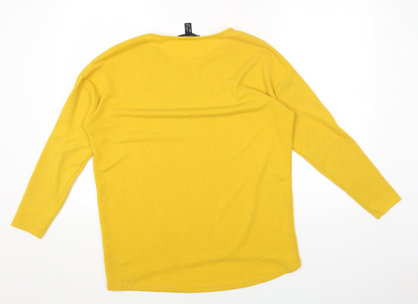 New Look Womens Yellow Round Neck Polyester Pullover Jumper Size S