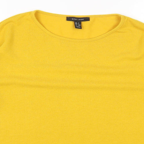 New Look Womens Yellow Round Neck Polyester Pullover Jumper Size S