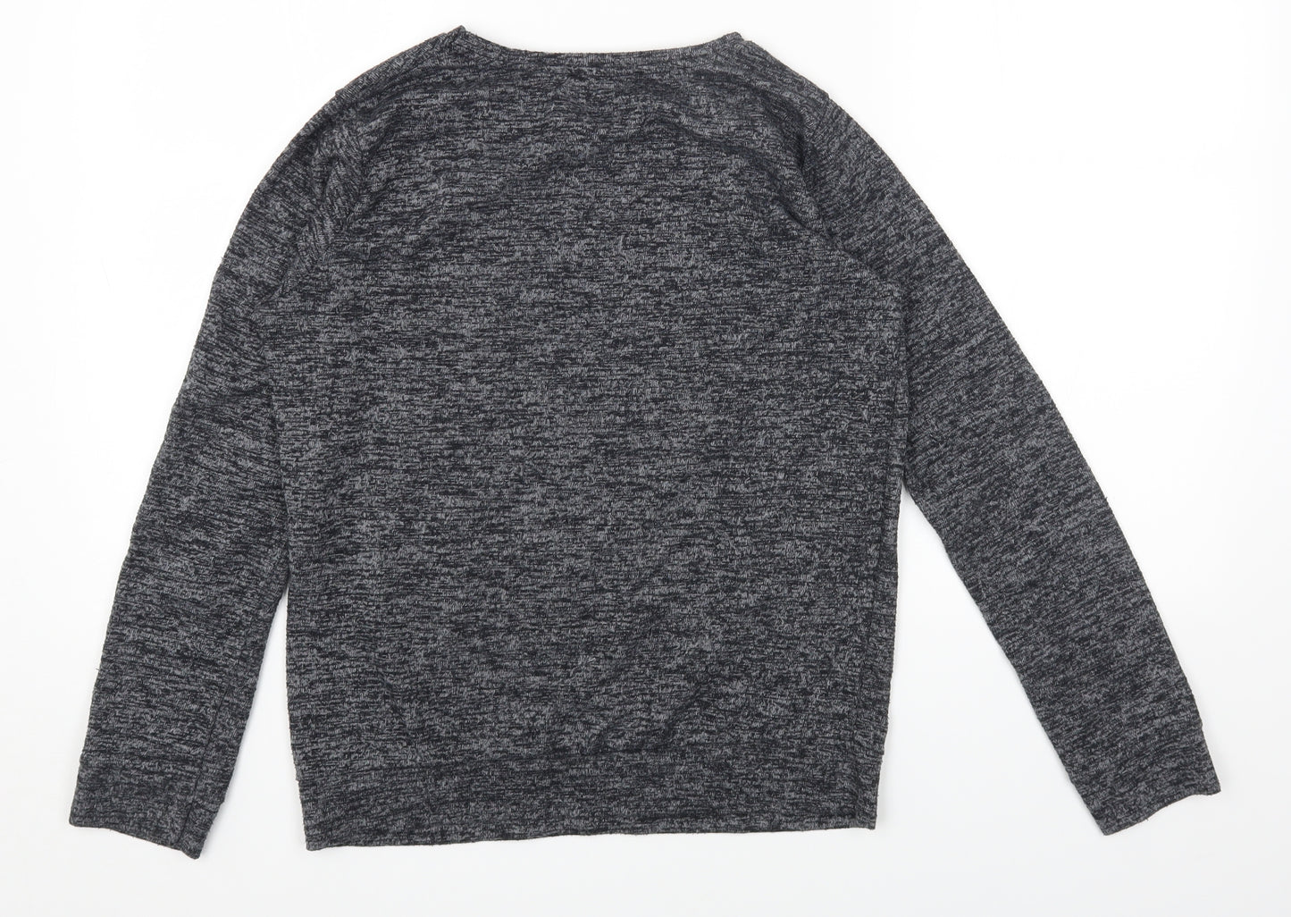 kasha Womens Grey Round Neck Cotton Pullover Jumper Size 10 - Peacock Flowers