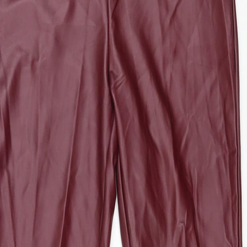 Primark Girls Red Polyester Jegging Trousers Size 9-10 Years L20 in Regular Pullover - Faux Leather
