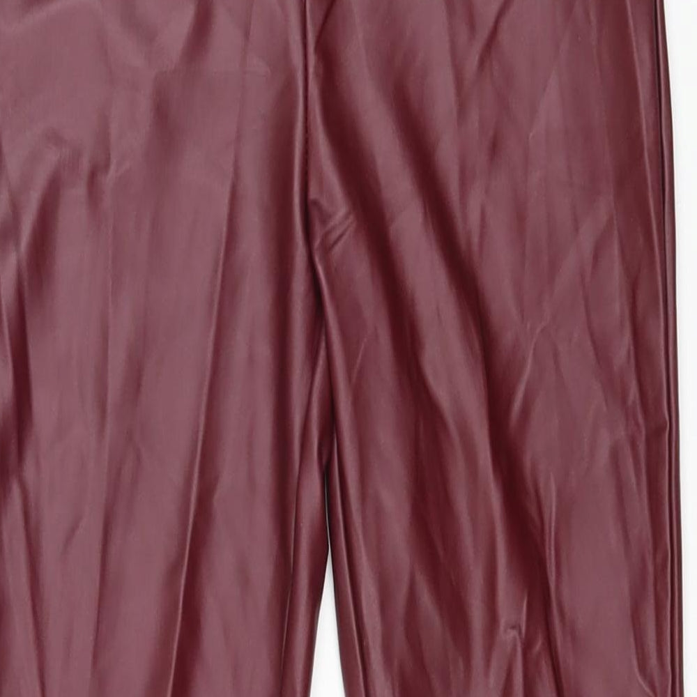 Primark Girls Red Polyester Jegging Trousers Size 9-10 Years L20 in Regular Pullover - Faux Leather
