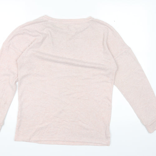 Primark Womens Pink Round Neck Polyester Pullover Jumper Size XS