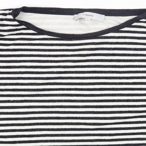NEXT Womens Multicoloured Round Neck Striped Cotton Pullover Jumper Size 14