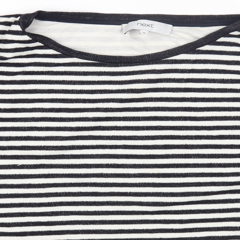 NEXT Womens Multicoloured Round Neck Striped Cotton Pullover Jumper Size 14
