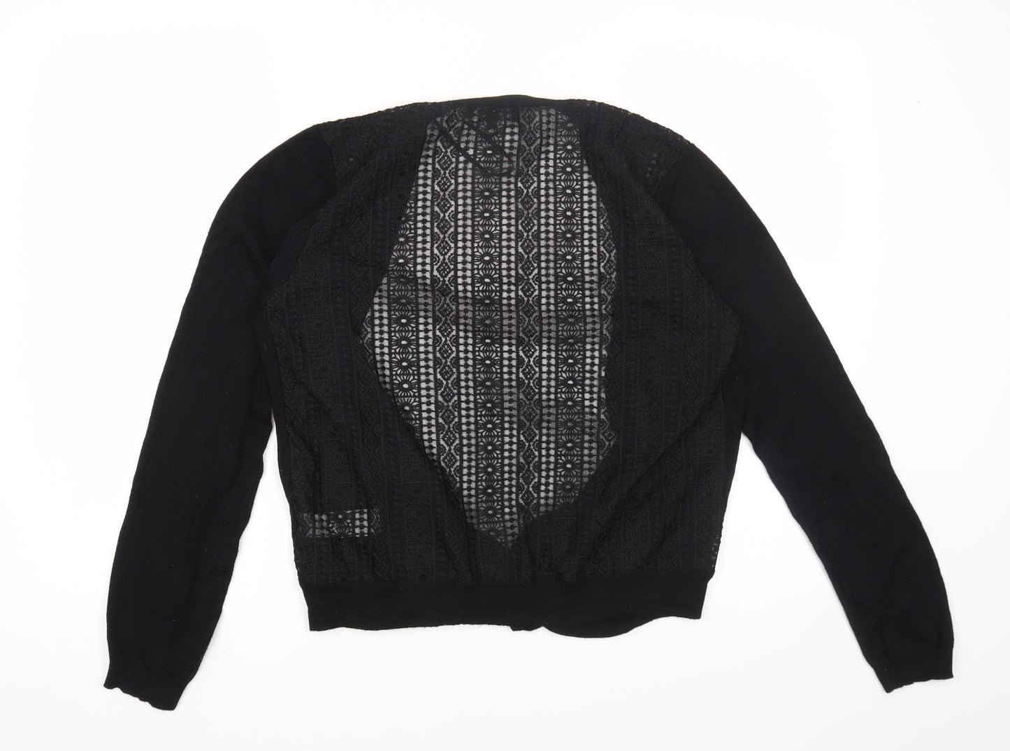 New Look Womens Black V-Neck Viscose Cardigan Jumper Size 14