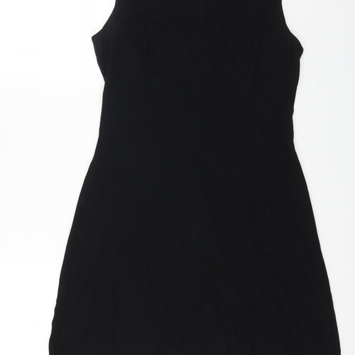 Country Road Womens Black Polyester A-Line Size 8 Boat Neck Zip
