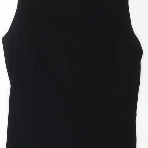 Country Road Womens Black Polyester A-Line Size 8 Boat Neck Zip