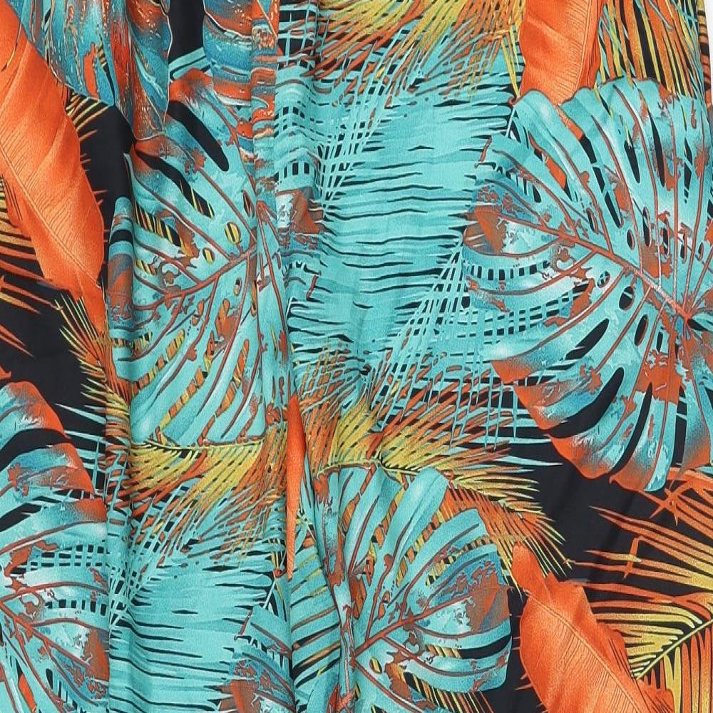 SheIn Womens Blue Floral Polyester Trousers Size XL L28 in Regular