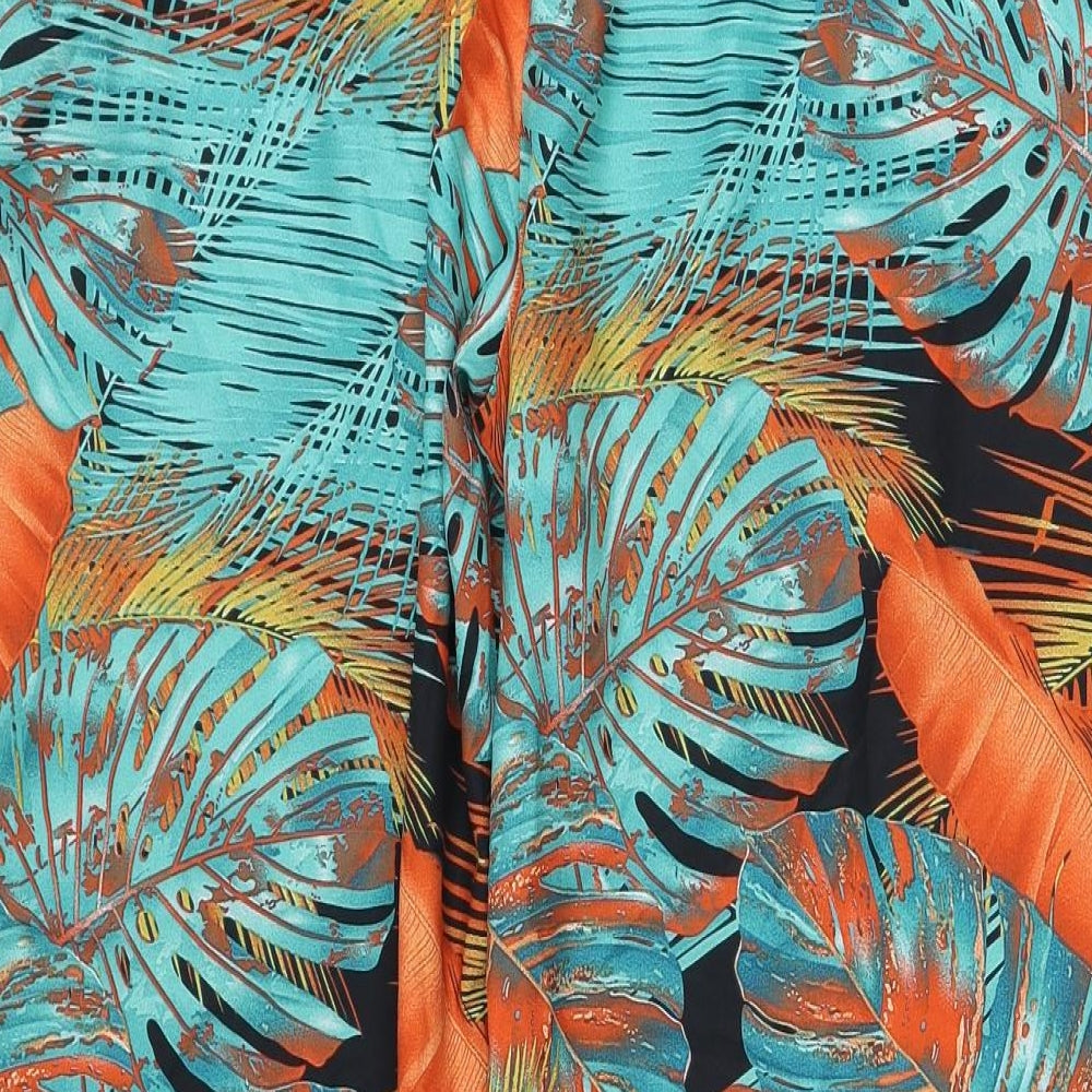 SheIn Womens Blue Floral Polyester Trousers Size XL L28 in Regular