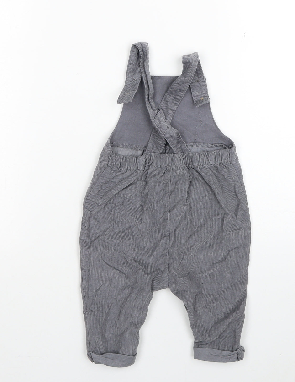 TU Boys Grey Cotton Dungaree One-Piece Size 3-6 Months Snap - Peter Rabbit