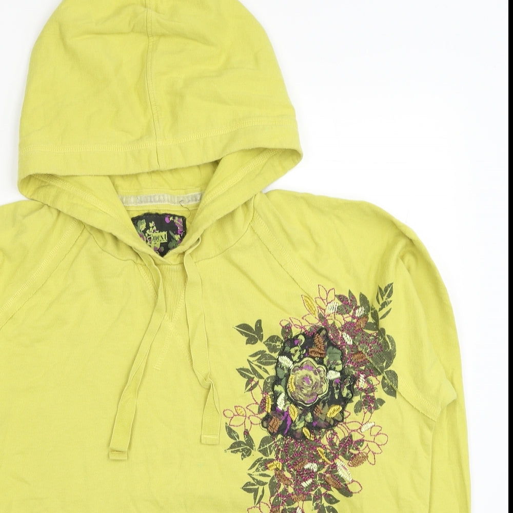 NEXT Womens Yellow Cotton Pullover Hoodie Size 20 Pullover - Flowers