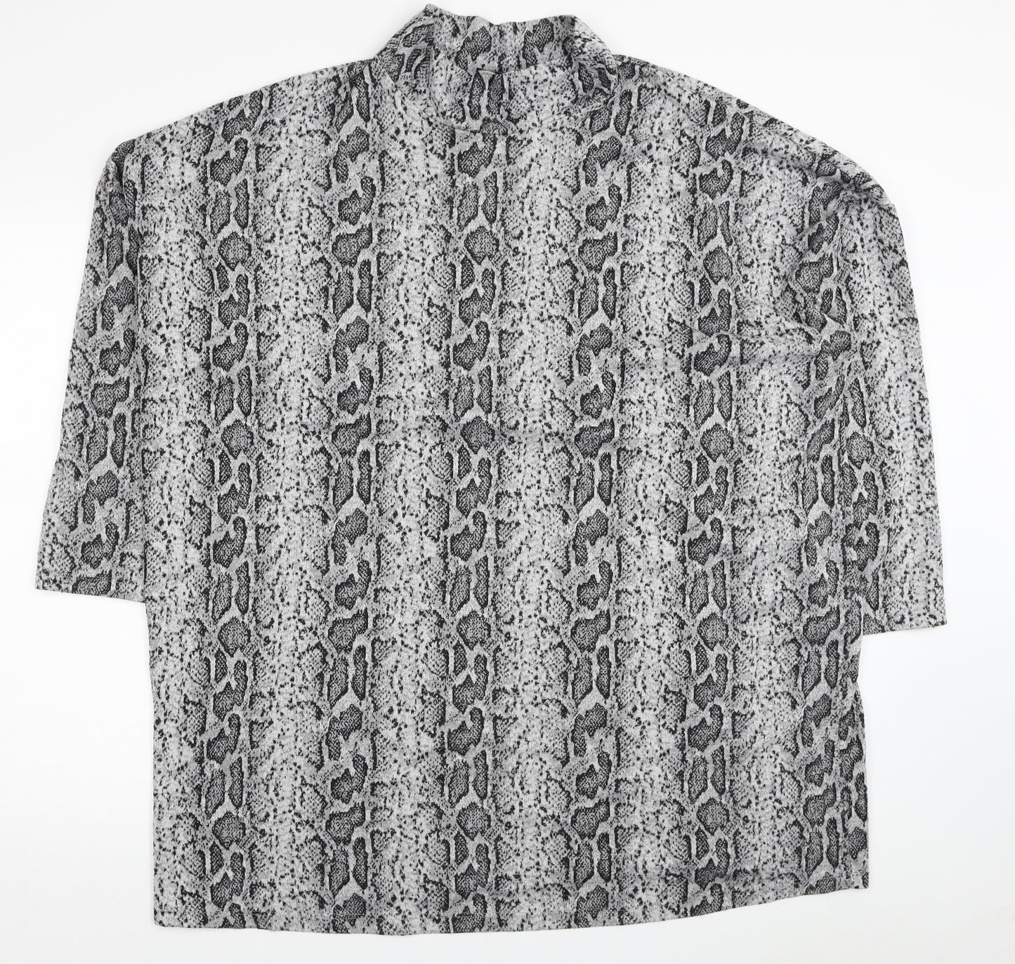 F&F Womens Grey Mock Neck Animal Print Polyester Tunic Jumper Size 22 - Snake Pattern