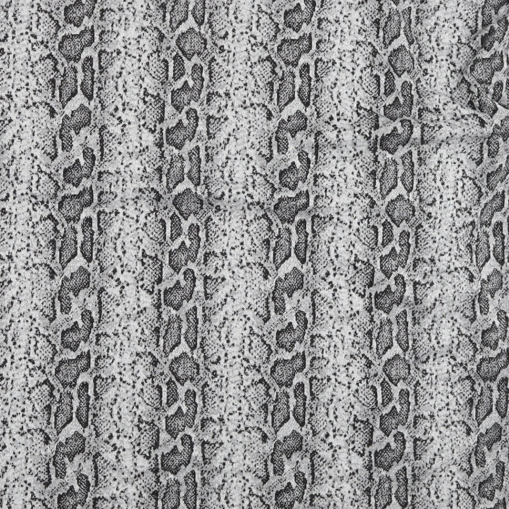 F&F Womens Grey Mock Neck Animal Print Polyester Tunic Jumper Size 22 - Snake Pattern