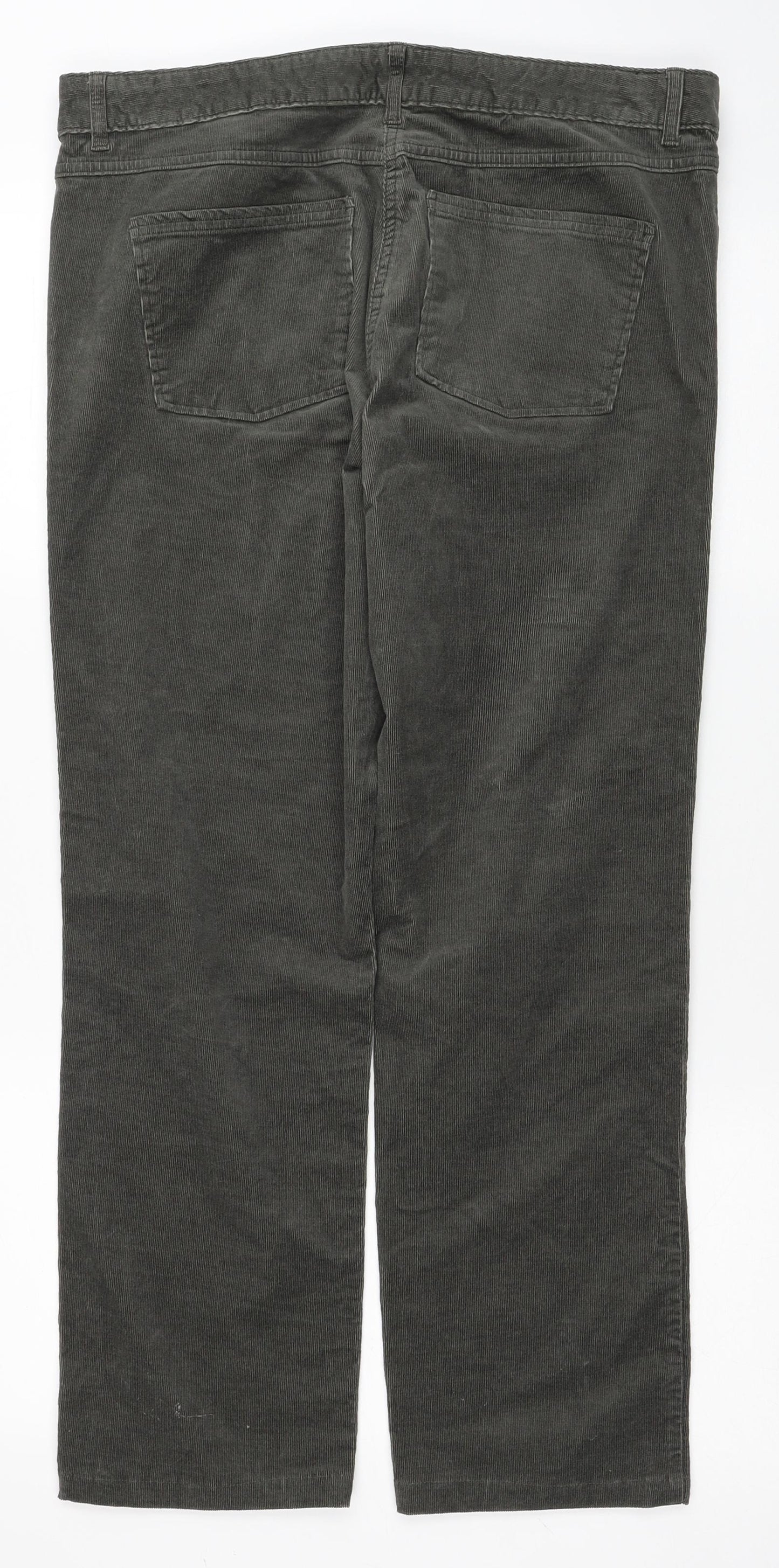 Marks and Spencer Womens Green Cotton Cropped Jeans Size 14 L26 in Regular Zip