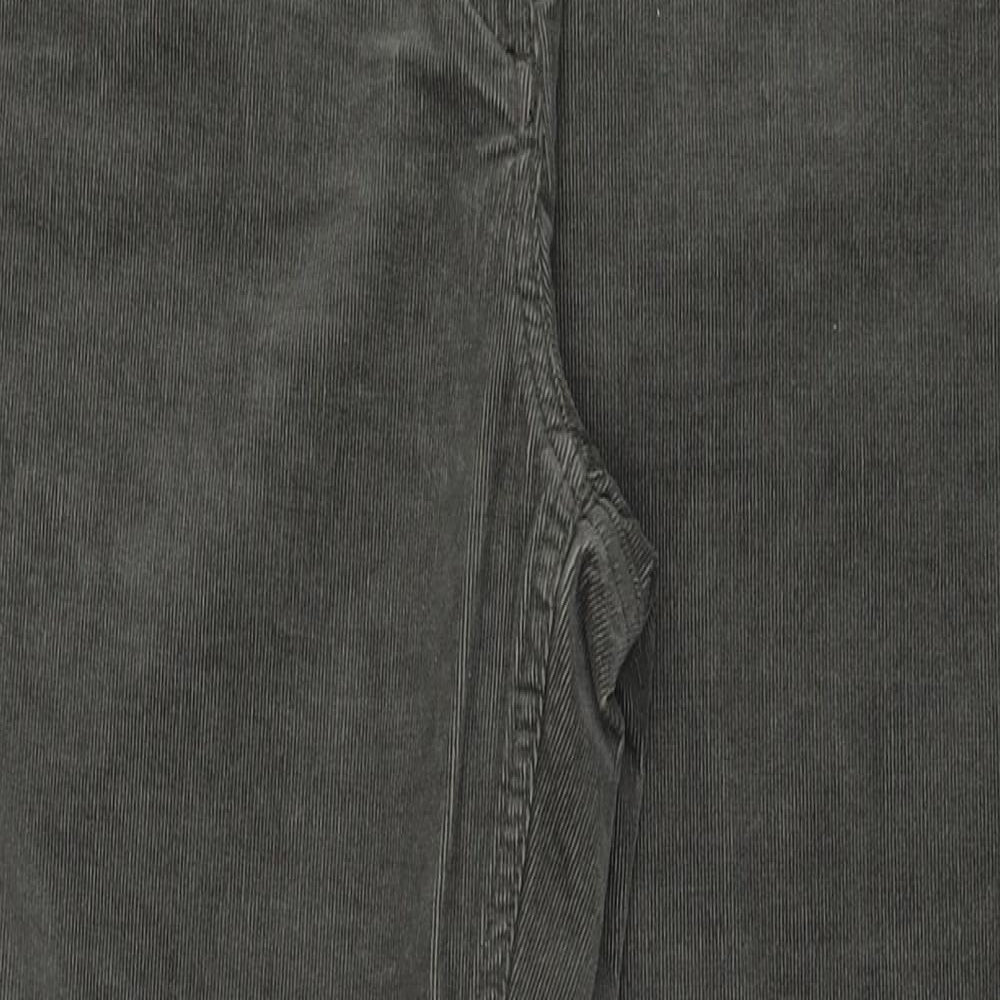 Marks and Spencer Womens Green Cotton Cropped Jeans Size 14 L26 in Regular Zip