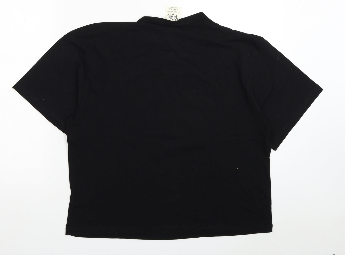 Dirtee Laundry Womens Black Cotton Basic T-Shirt Size XL Round Neck - Golden Coast