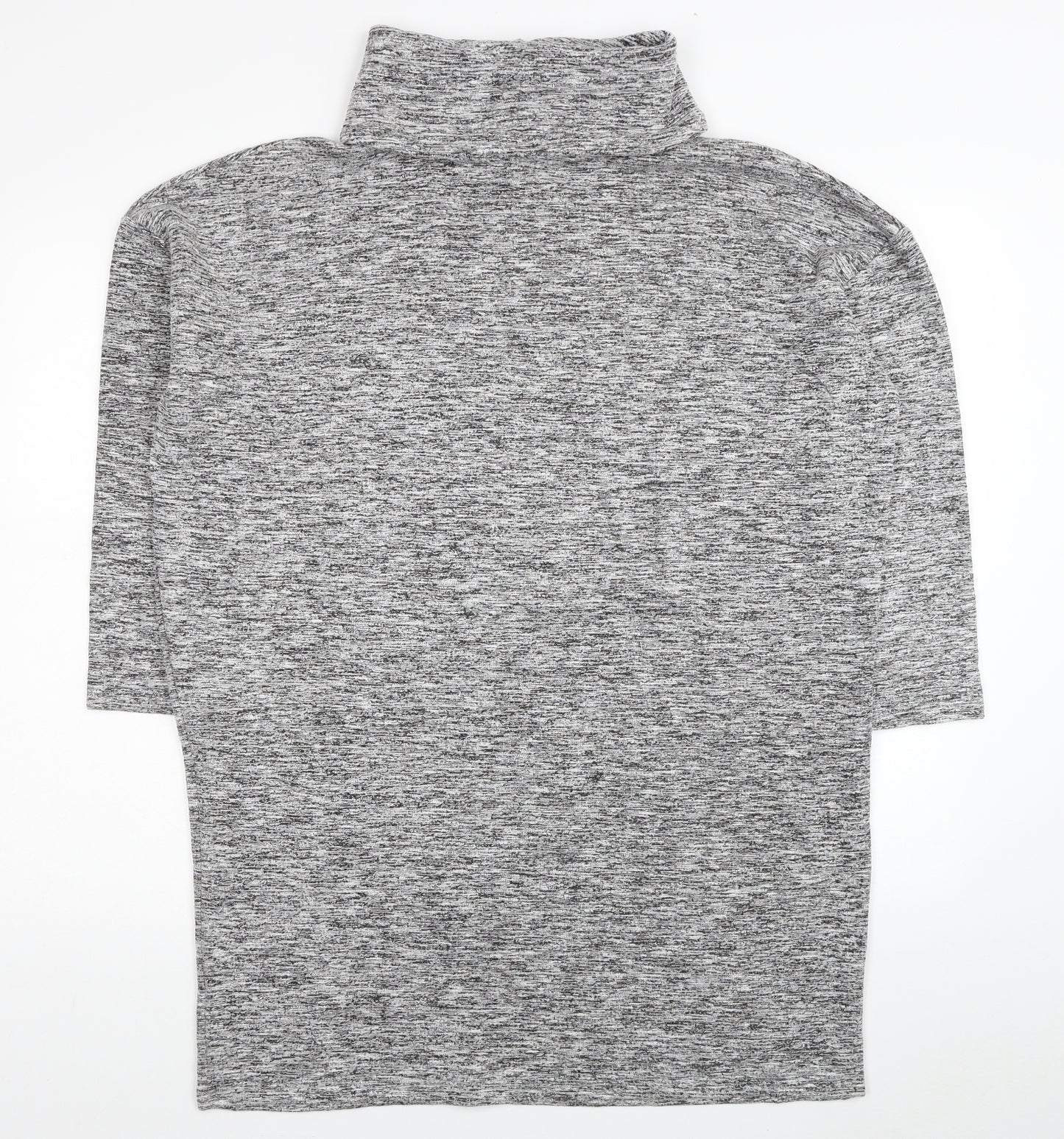 River Island Womens Grey Roll Neck Viscose Tunic Jumper Size 10