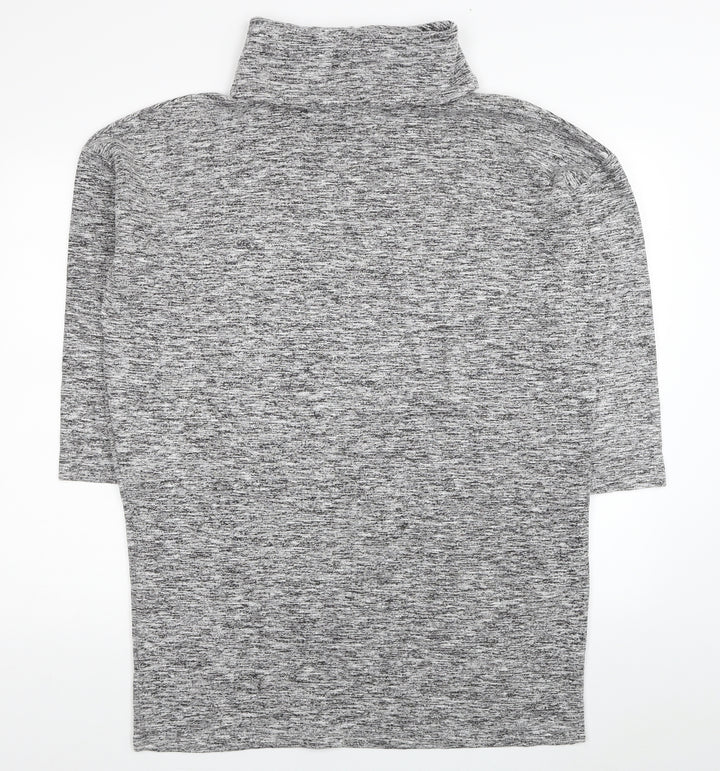 River Island Womens Grey Roll Neck Viscose Tunic Jumper Size 10