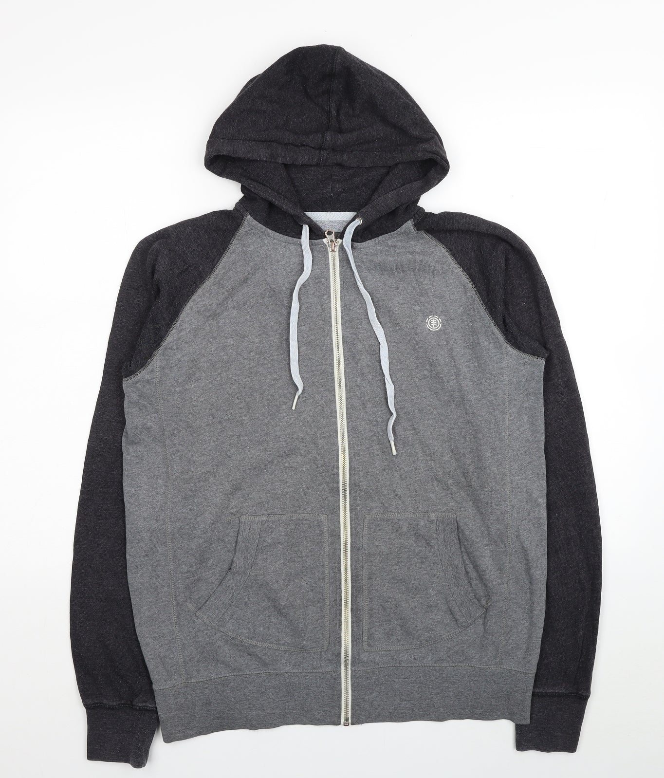 Element Mens Grey Cotton Full Zip Hoodie Size M