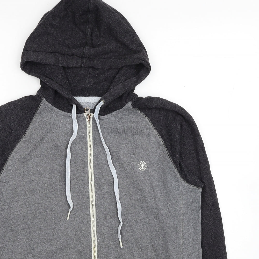 Element Mens Grey Cotton Full Zip Hoodie Size M