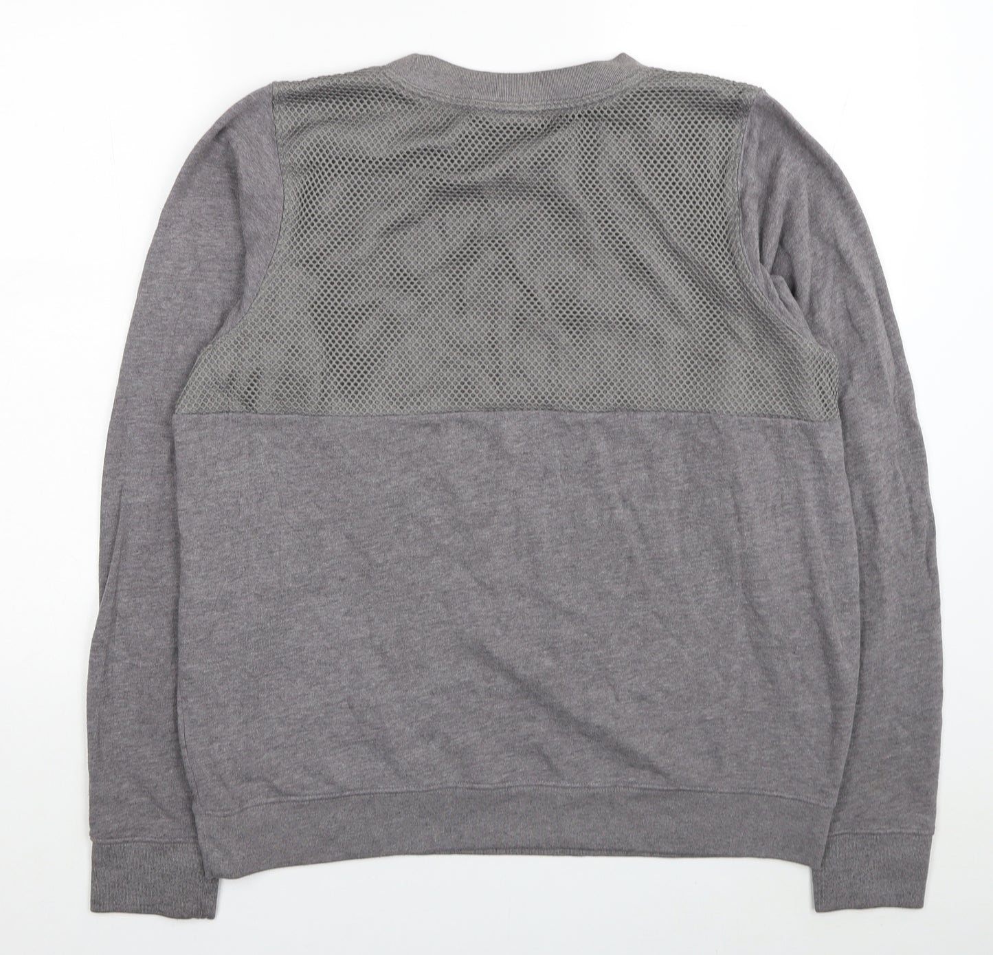 PINK Womens Grey Cotton Pullover Sweatshirt Size M Pullover - Victoria Secret Fishnet Detail