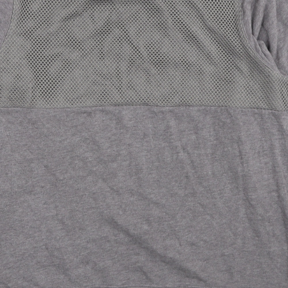 PINK Womens Grey Cotton Pullover Sweatshirt Size M Pullover - Victoria Secret Fishnet Detail
