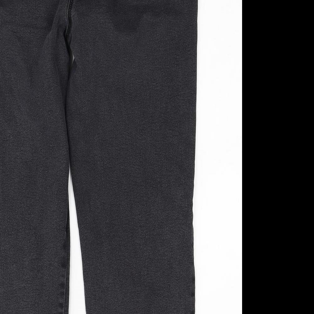 Bonmarché Womens Black Cotton Straight Jeans Size 18 L25 in Regular Zip