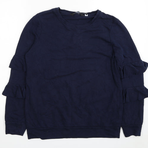 Dorothy Perkins Womens Blue Cotton Pullover Sweatshirt Size 10 Pullover