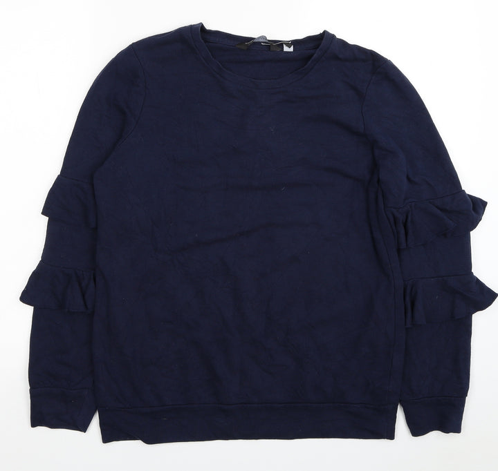 Dorothy Perkins Womens Blue Cotton Pullover Sweatshirt Size 10 Pullover