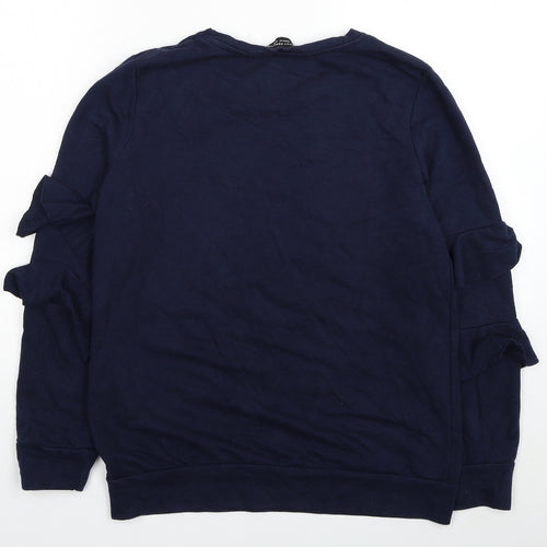 Dorothy Perkins Womens Blue Cotton Pullover Sweatshirt Size 10 Pullover