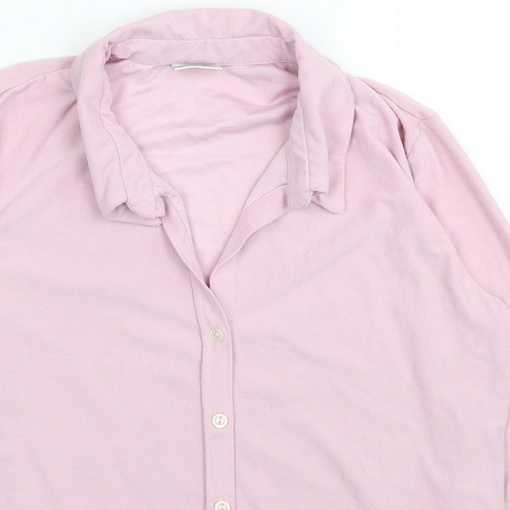 Tammy Girls Pink Polyester Basic Button-Up Size 15 Years Collared Button