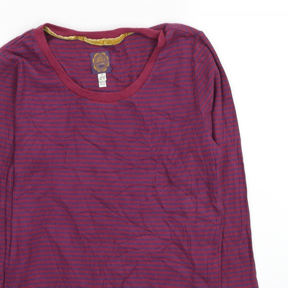 Joules Womens Purple Striped Cotton Pullover Sweatshirt Size 8 Pullover