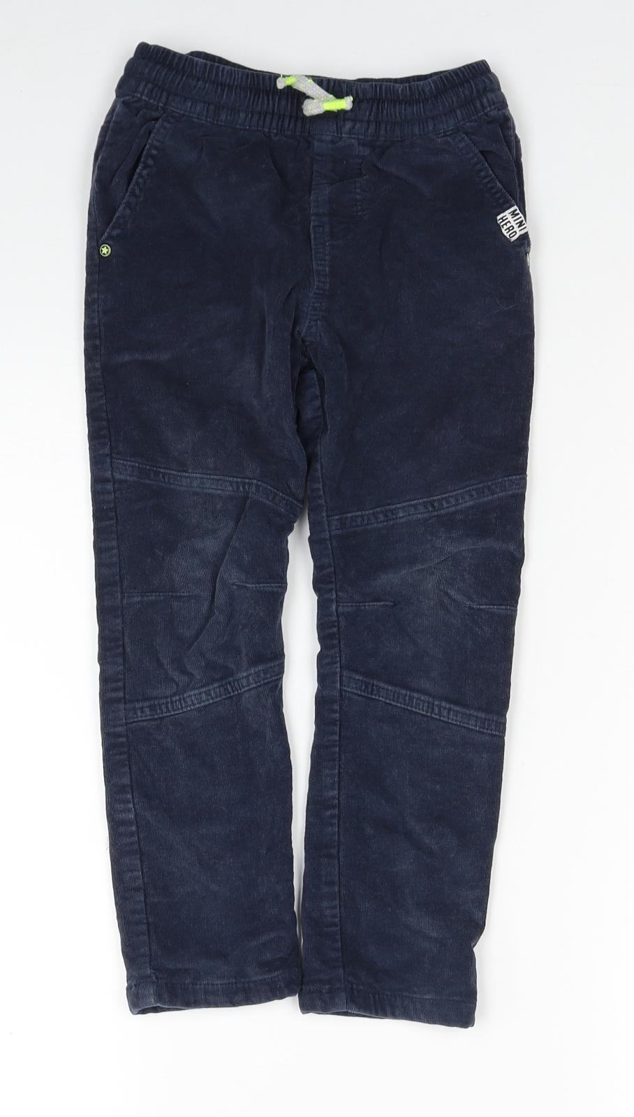 F&F Boys Blue Cotton Straight Jeans Size 4-5 Years Regular Drawstring
