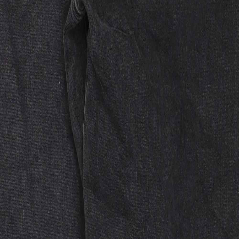 H&M Womens Black Cotton Mom Jeans Size 12 L28 in Regular Button