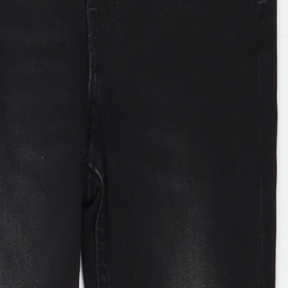 H&M Boys Black Cotton Skinny Jeans Size 8-9 Years Regular Zip