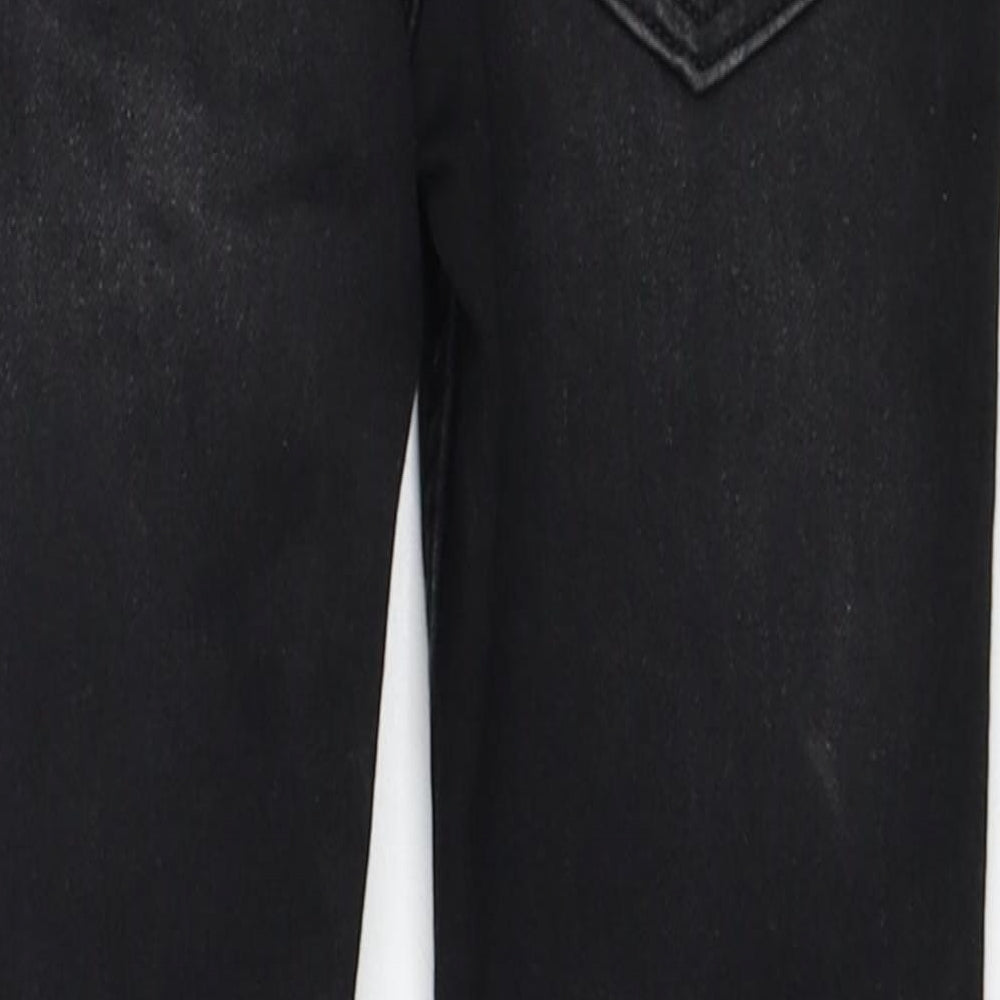 H&M Boys Black Cotton Skinny Jeans Size 8-9 Years Regular Zip